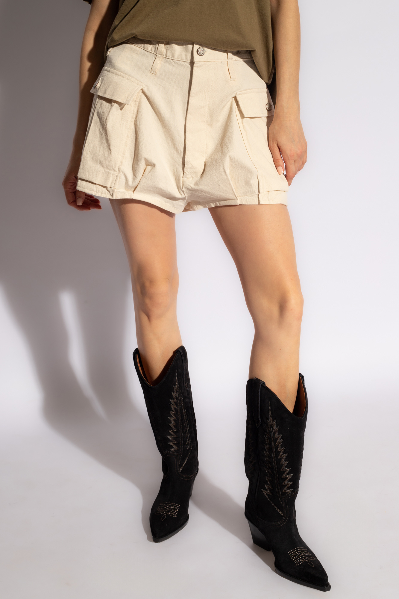 Beige High rise shorts R13 Vitkac GB